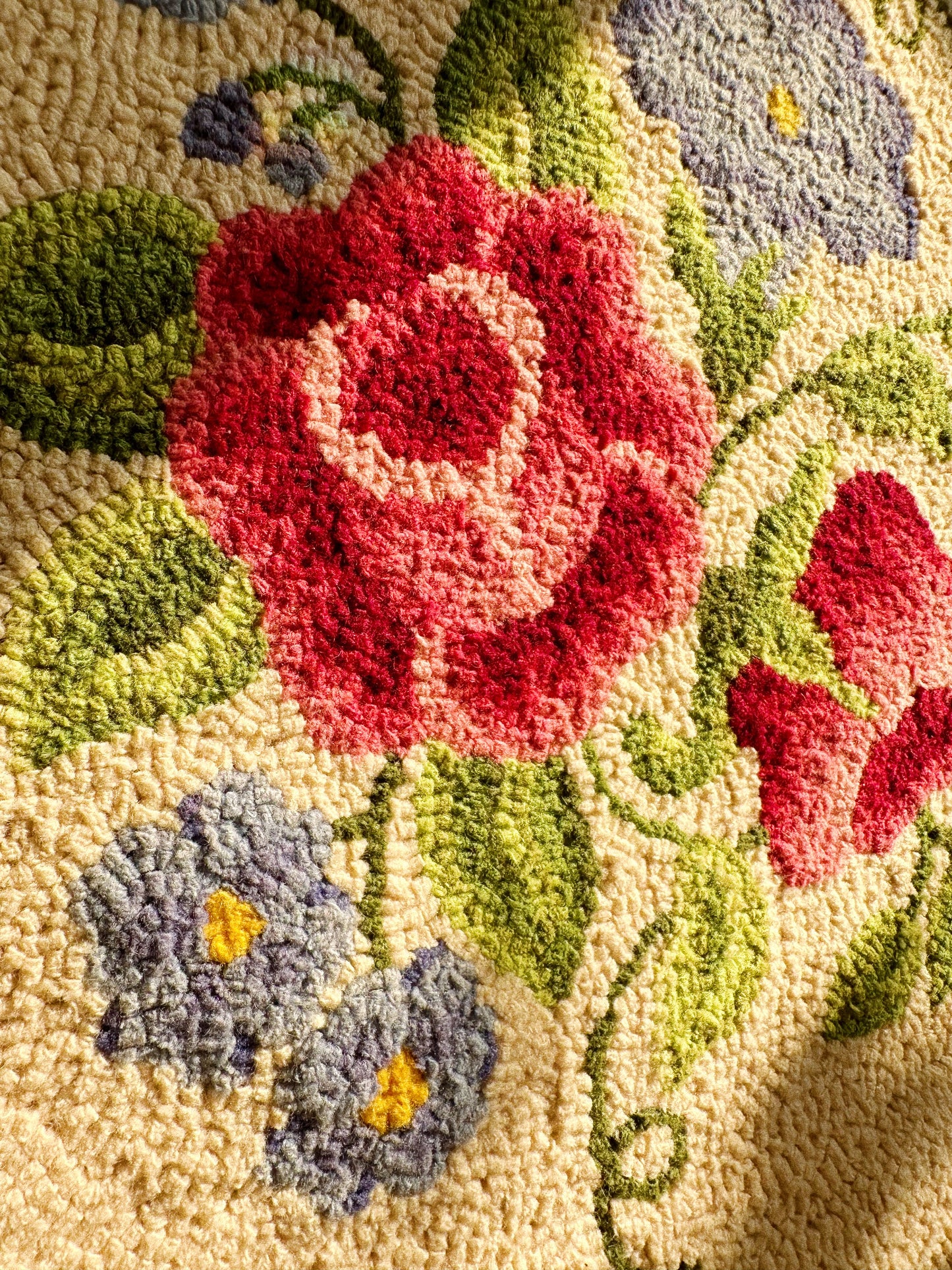 Gorgeous Vintage Embroidered Floral Wall Hanging