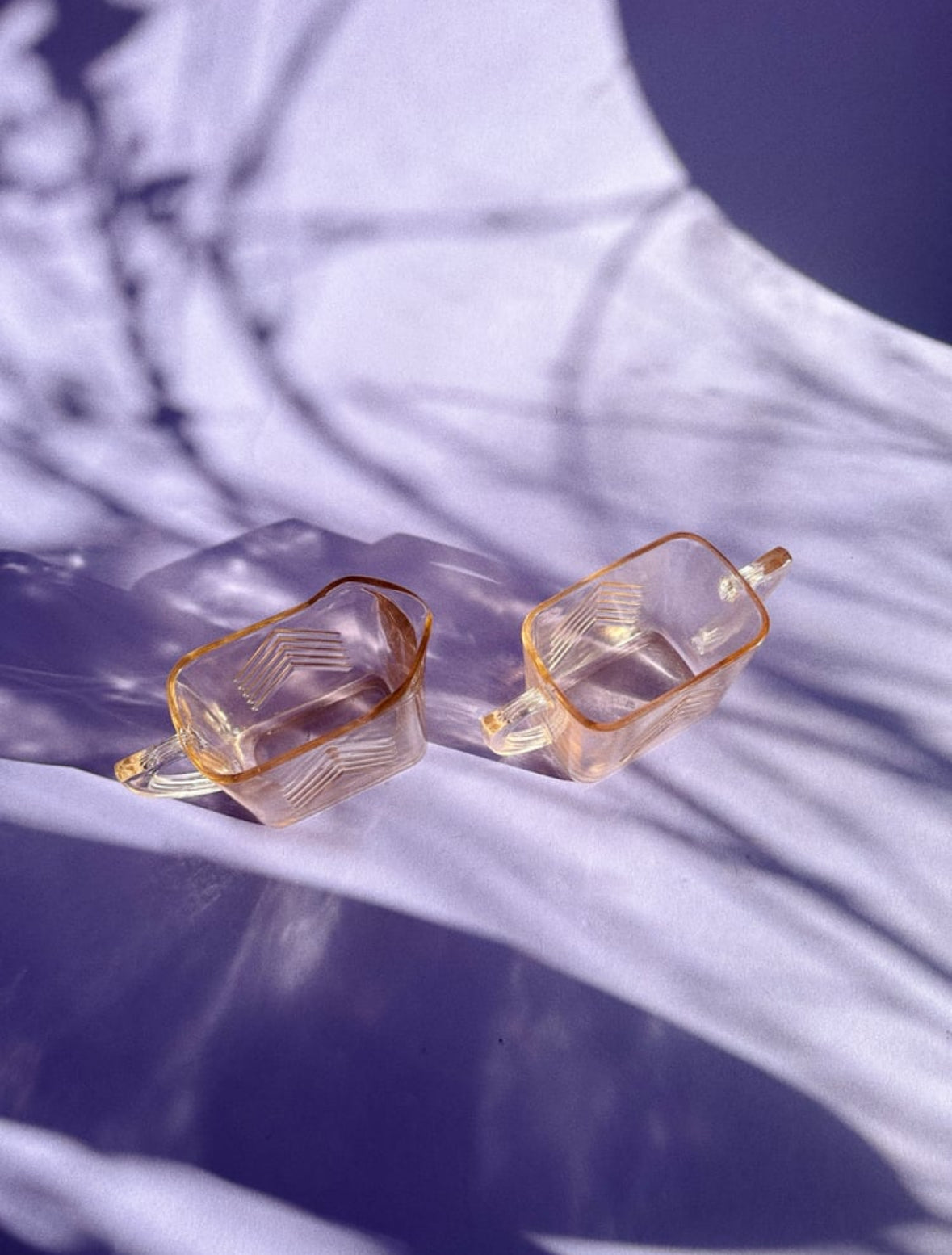 Pink Depression Glass Cream & Open Sugar