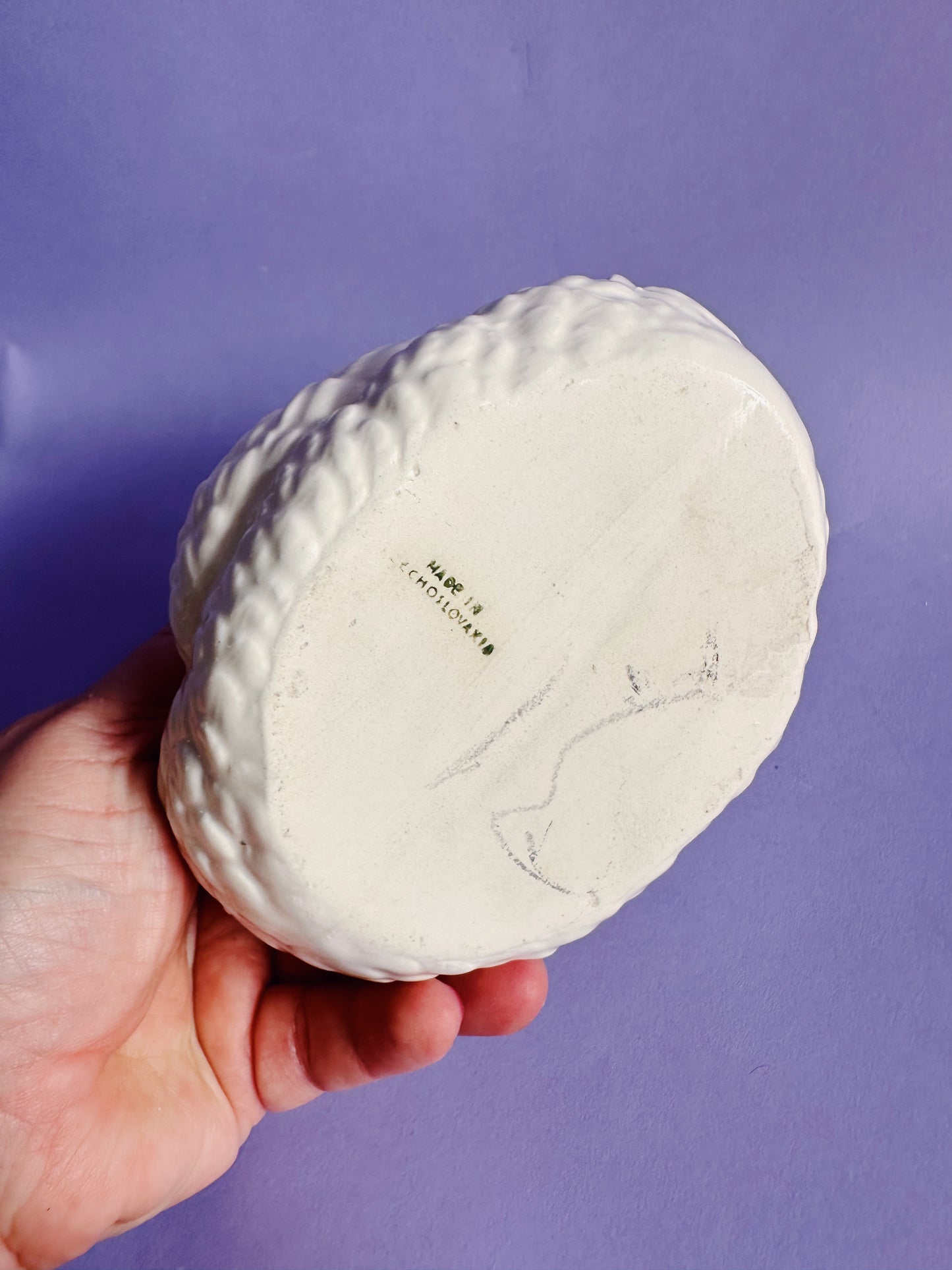 Vintage Porcelain Swan Dish / Planter / Cache Pot Made in Czechoslovakia