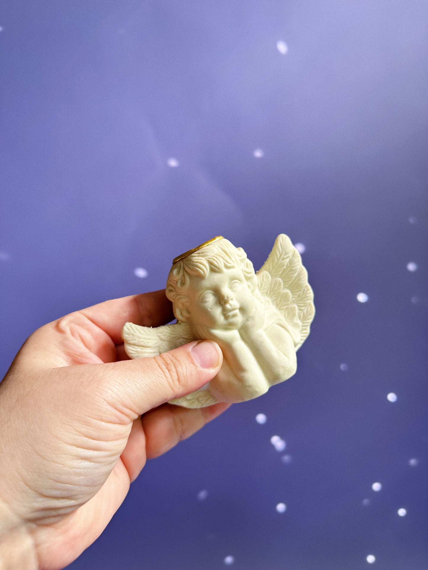 Pair of Sweet Cherub Ceramic Candlesticks for Taper Candles