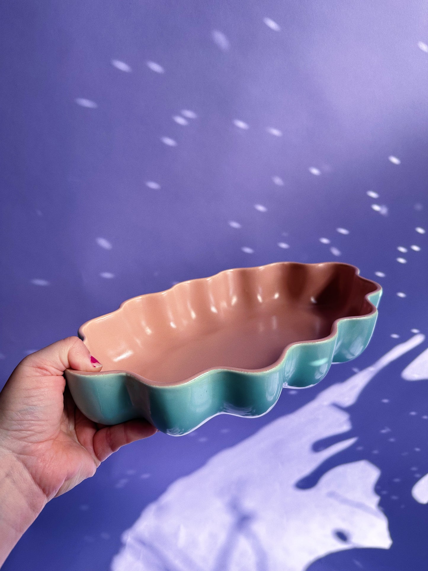 Catalina Pottery Shallow Scalloped Planter Bowl Mid-Century Modern 1930s