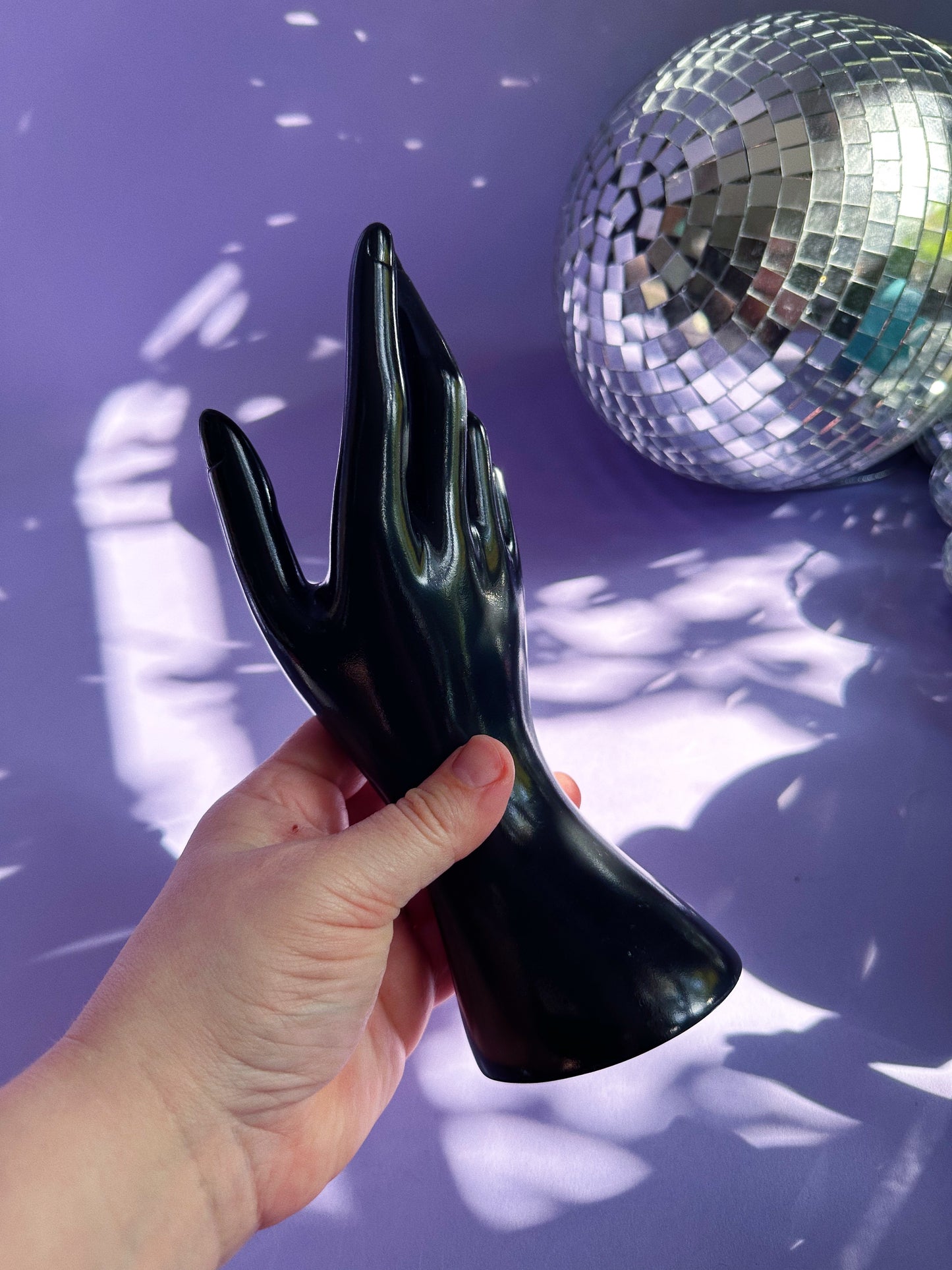 Vintage Black Plastic Mannequin Hand