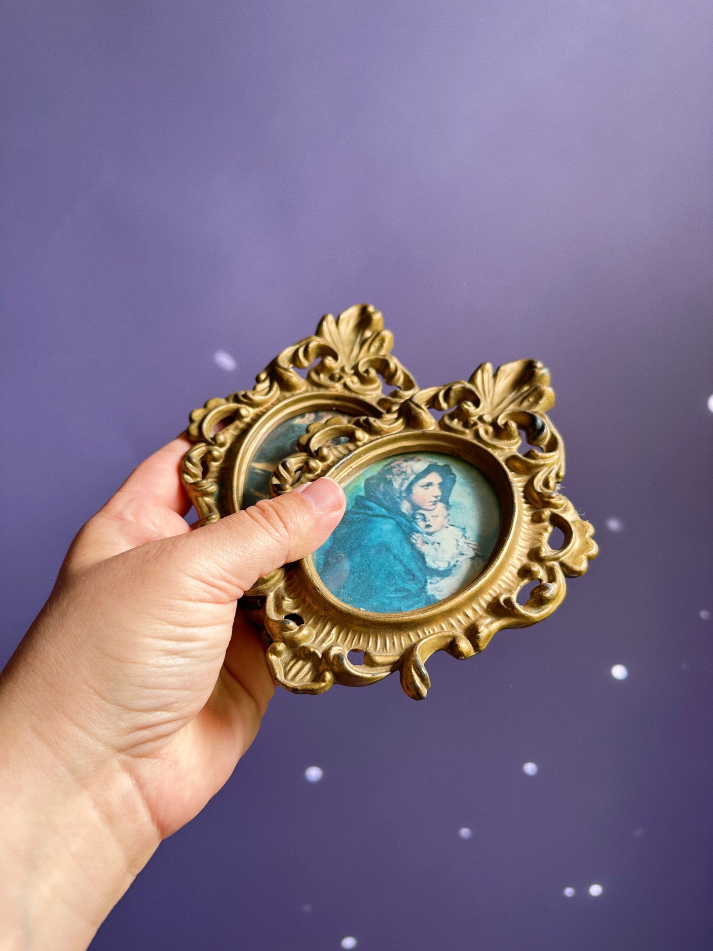 Pair of Baroque Plastic Framed Wall Prints Victorian