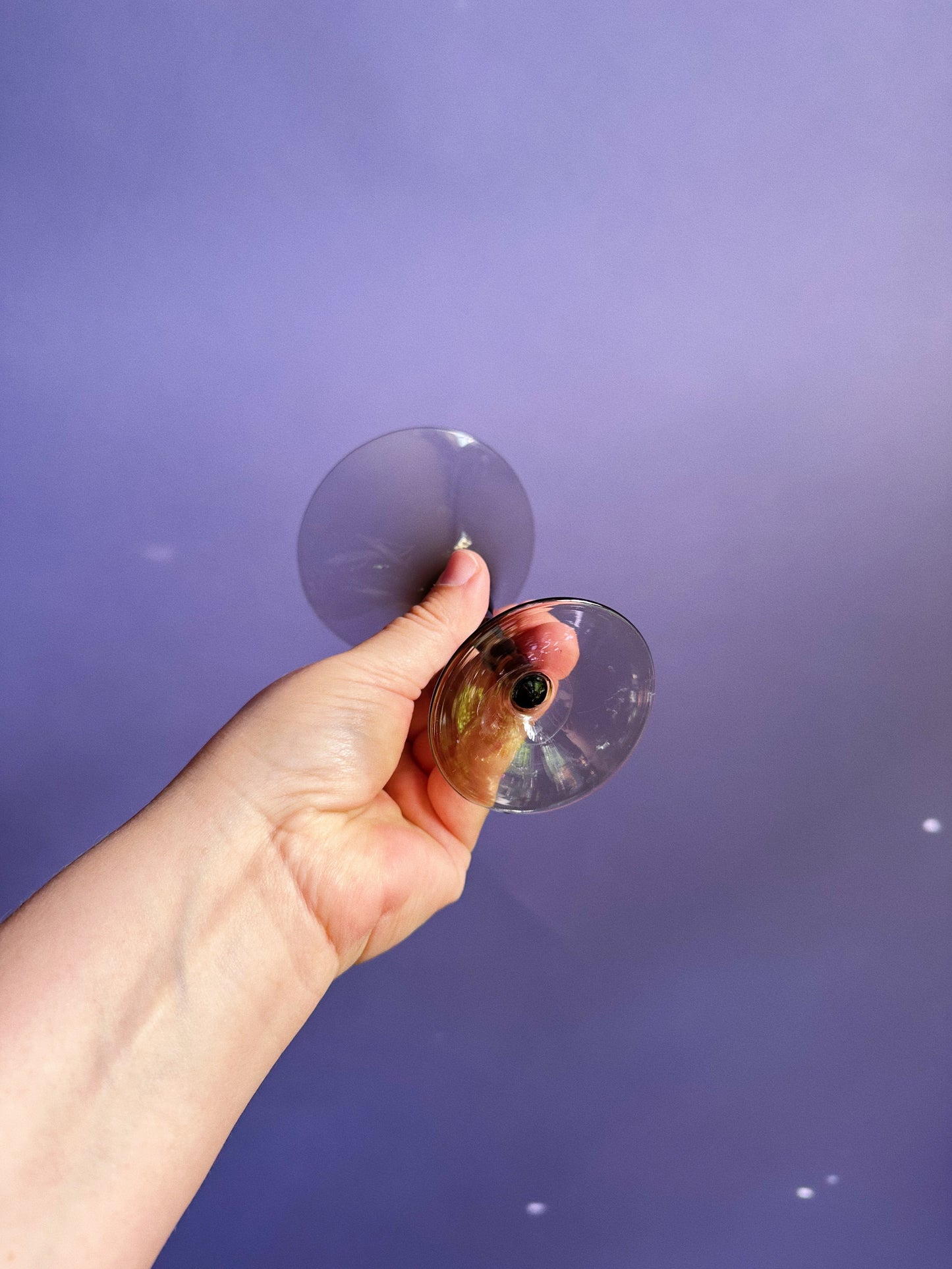 Vintage Smokey Black MCM Cocktail Stemware