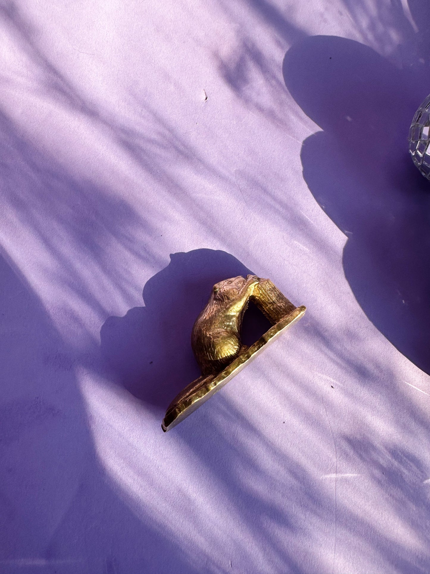 Vintage Brass Beaver Sculpture