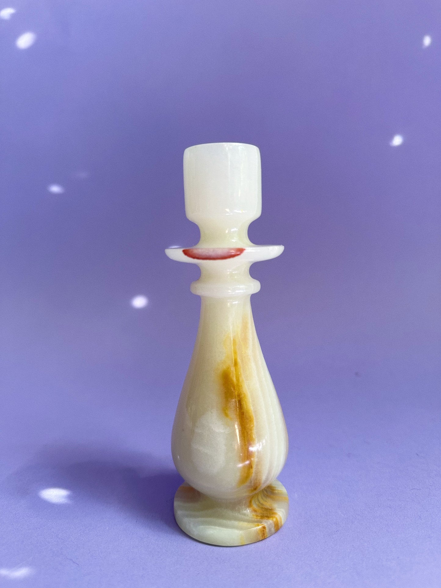 Vintage Onyx Stone Candlestick Taper Candle Holder