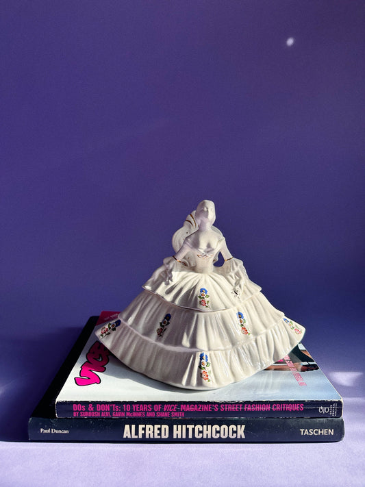 Lidded Porcelain Lady Trinket Box