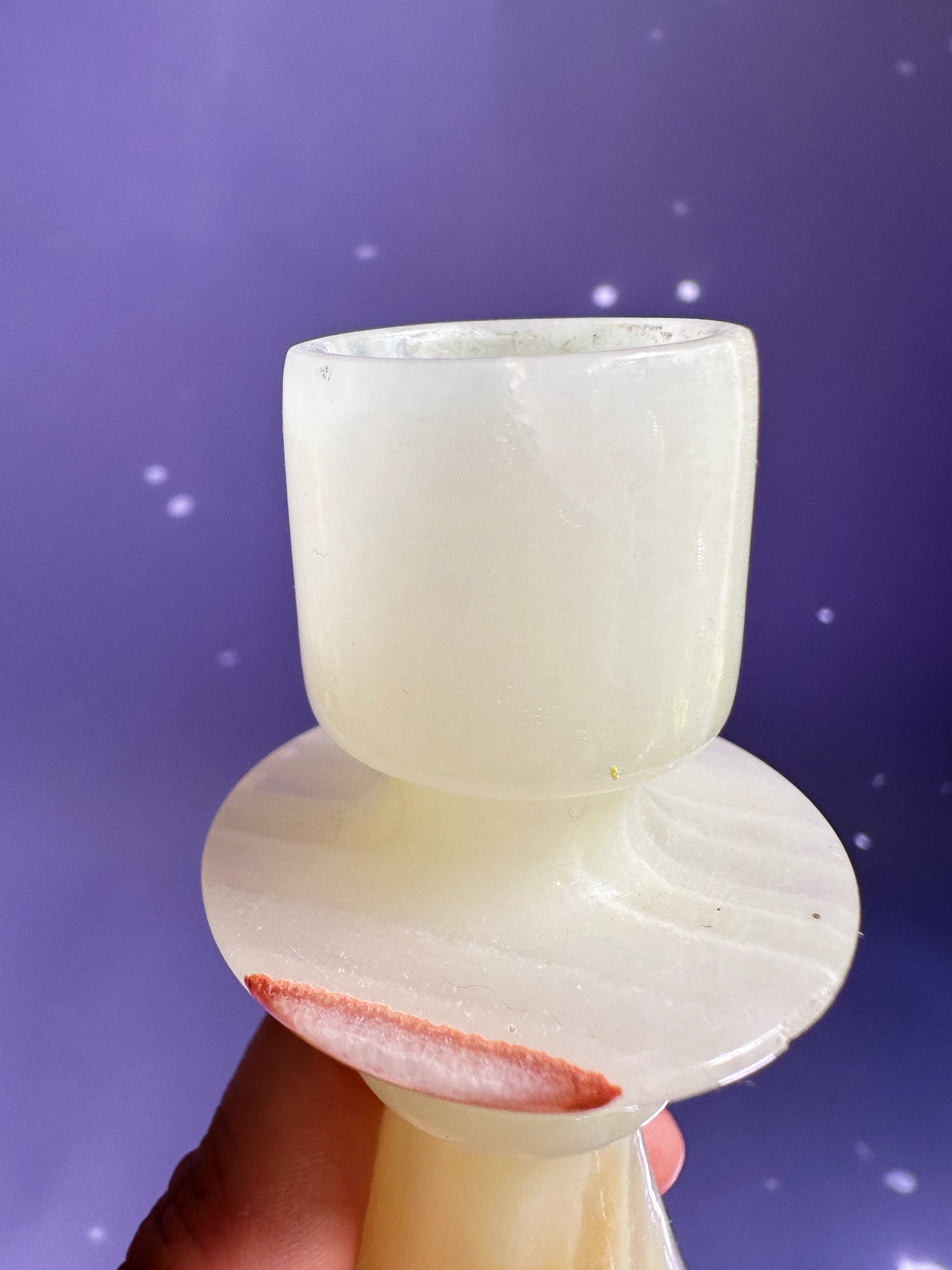 Vintage Onyx Stone Candlestick Taper Candle Holder