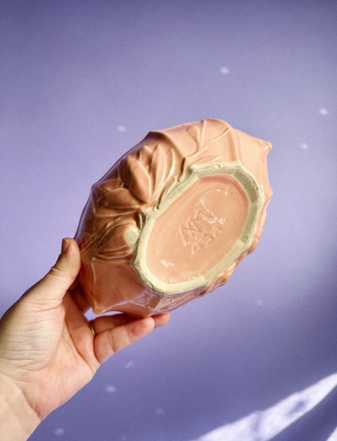 1940s Nelson McCoy Pottery Pink Lily Bowl Collectible Art Pottery Indoor Planter