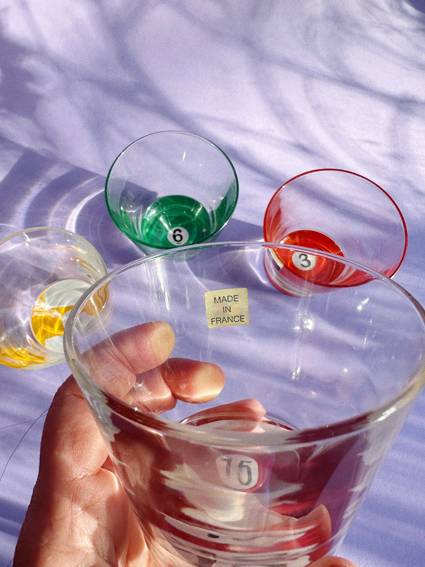 Set of 4 Vintage Luminarc France Billiard Lowball Glassware