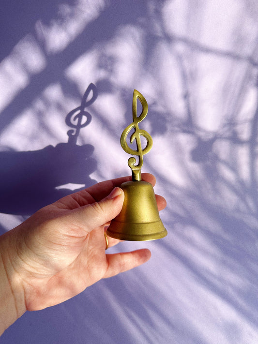 Vintage Treble Clef Brass Bell