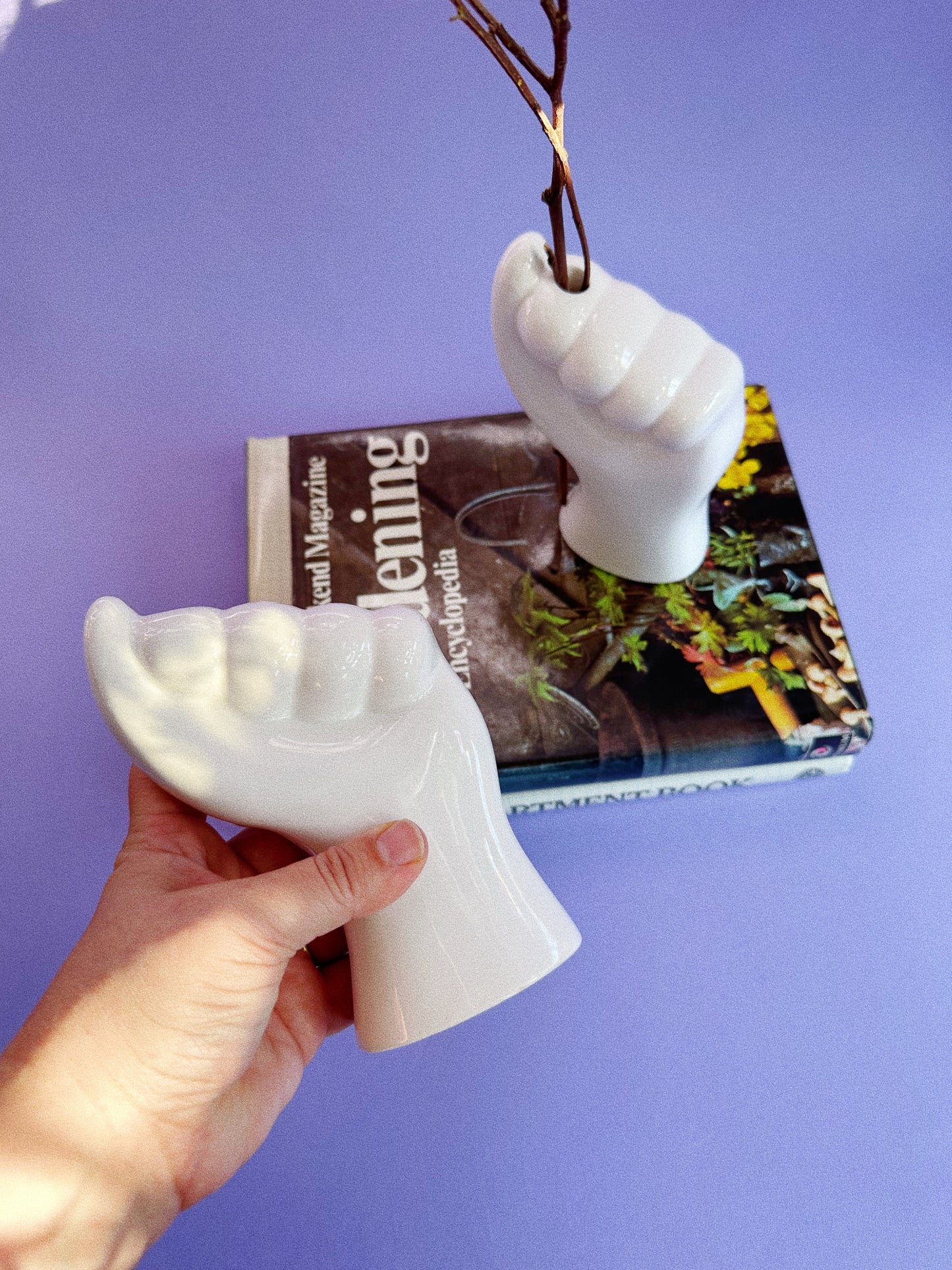 Vintage 1980s Ceramic Fist Sculpture