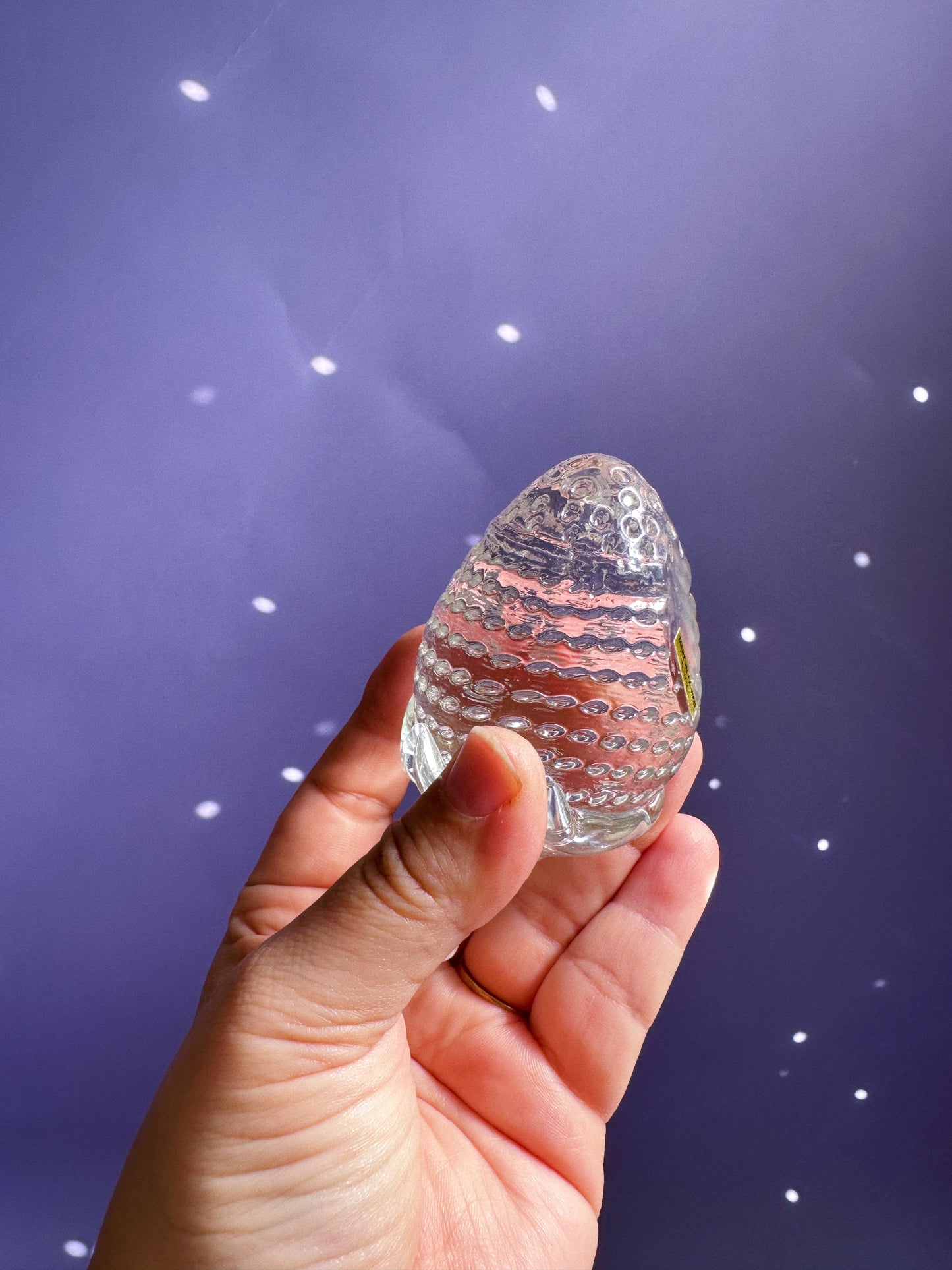 Heavy Vintage Crystal Strawberry Paperweight