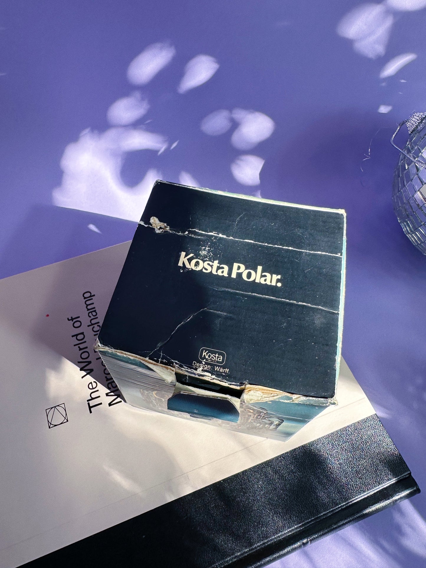 Vintage Glass Candle Votive Holder KOSTA BODA Sweden Polar Ice Stalagmite Heavy