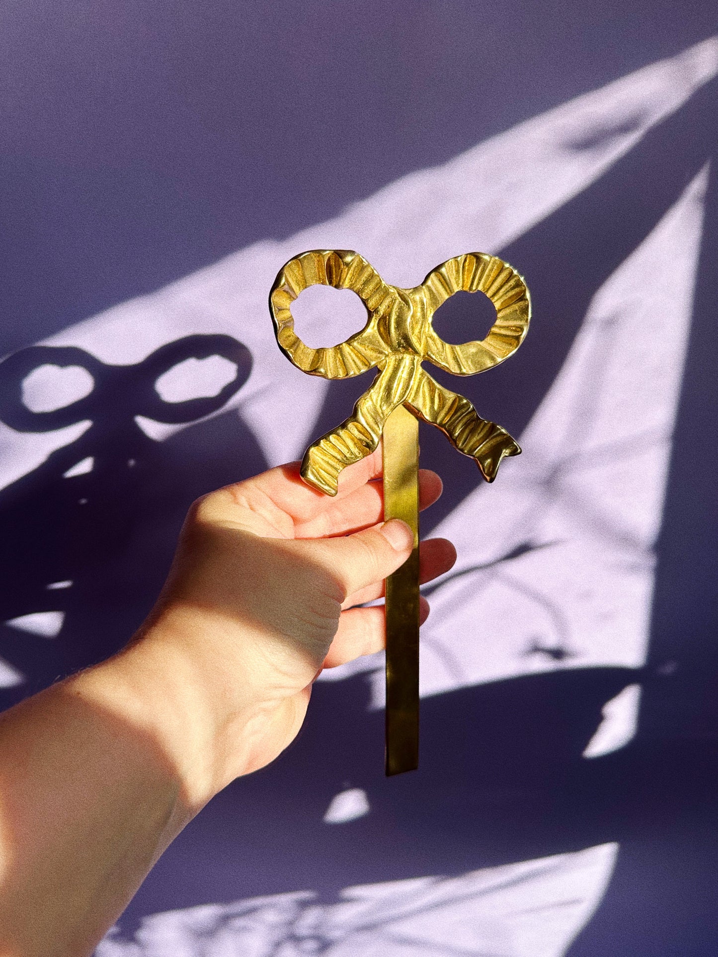 Vintage Solid Brass Bow Wall Hanging