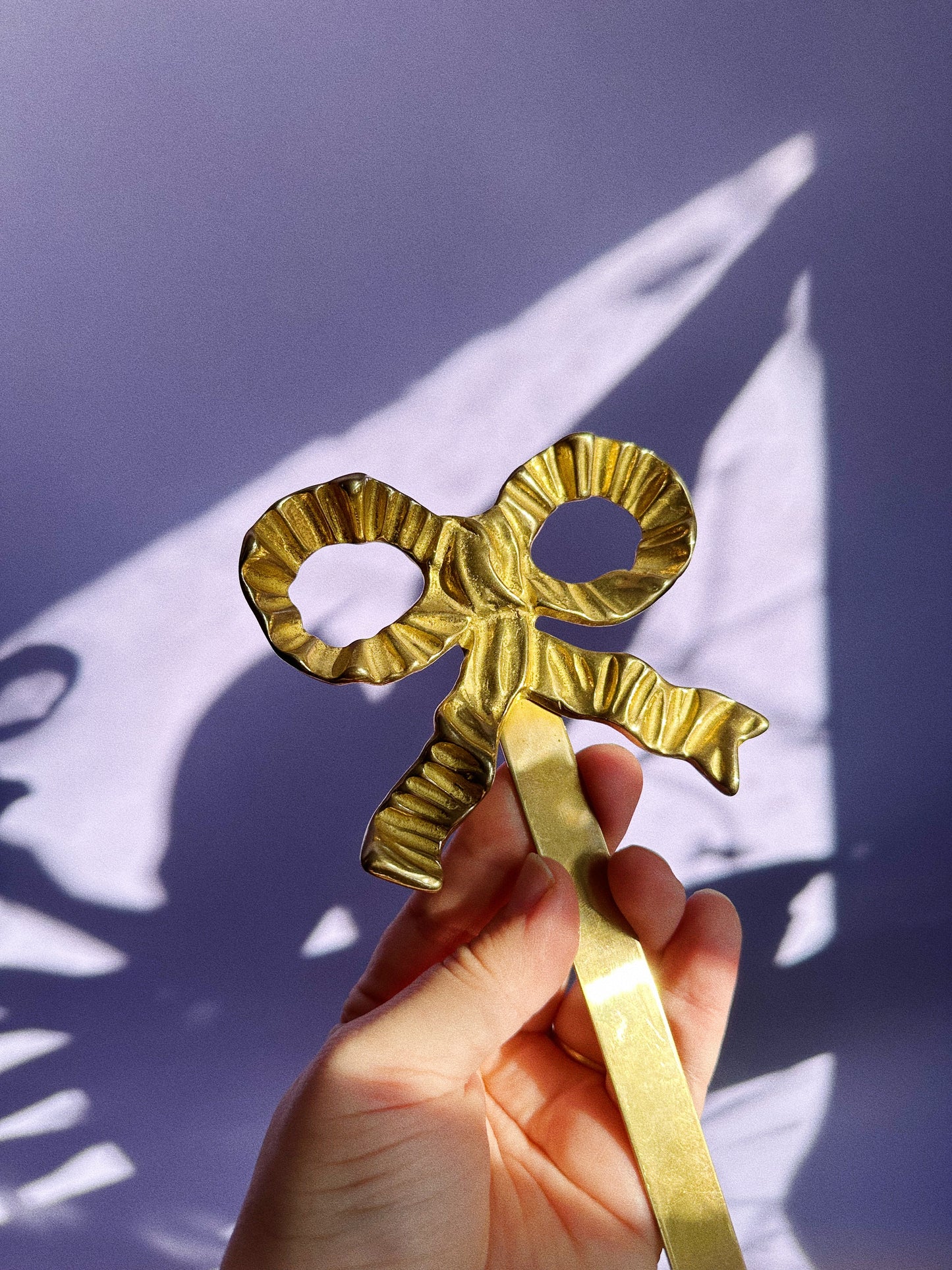 Vintage Solid Brass Bow Wall Hanging