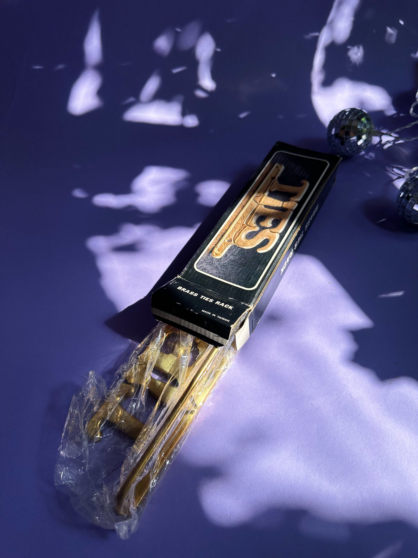 Vintage Brass Tie Hanger “Ties” NIB