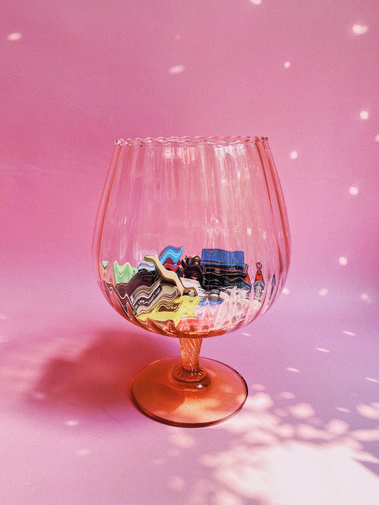 Large Vintage Pink Glass Vase