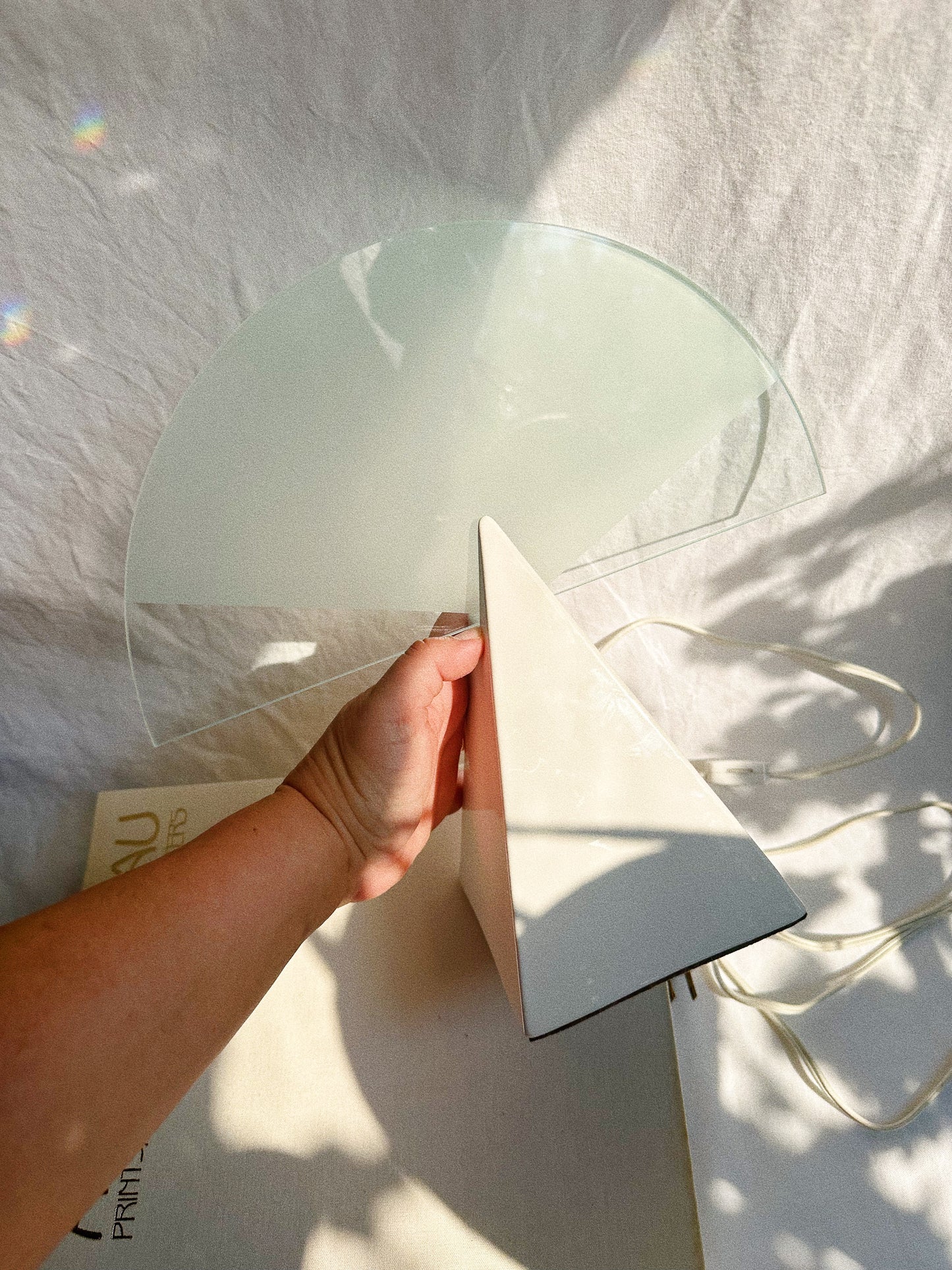 Post Modern Deco Revival Glass / Frosted Glass / Ceramic Table Lamp