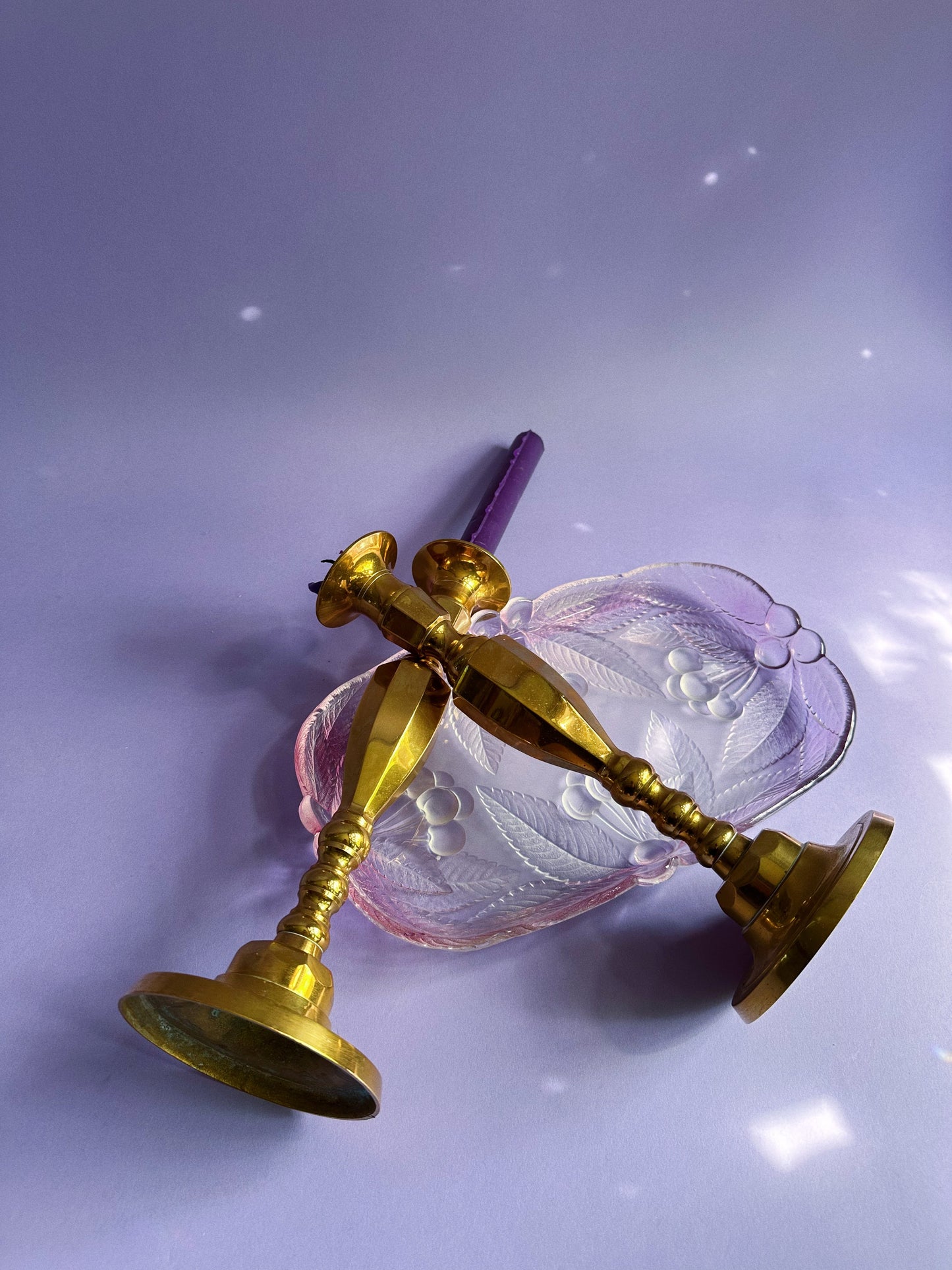 Large Vintage Brass Candlesticks for Taper Candles