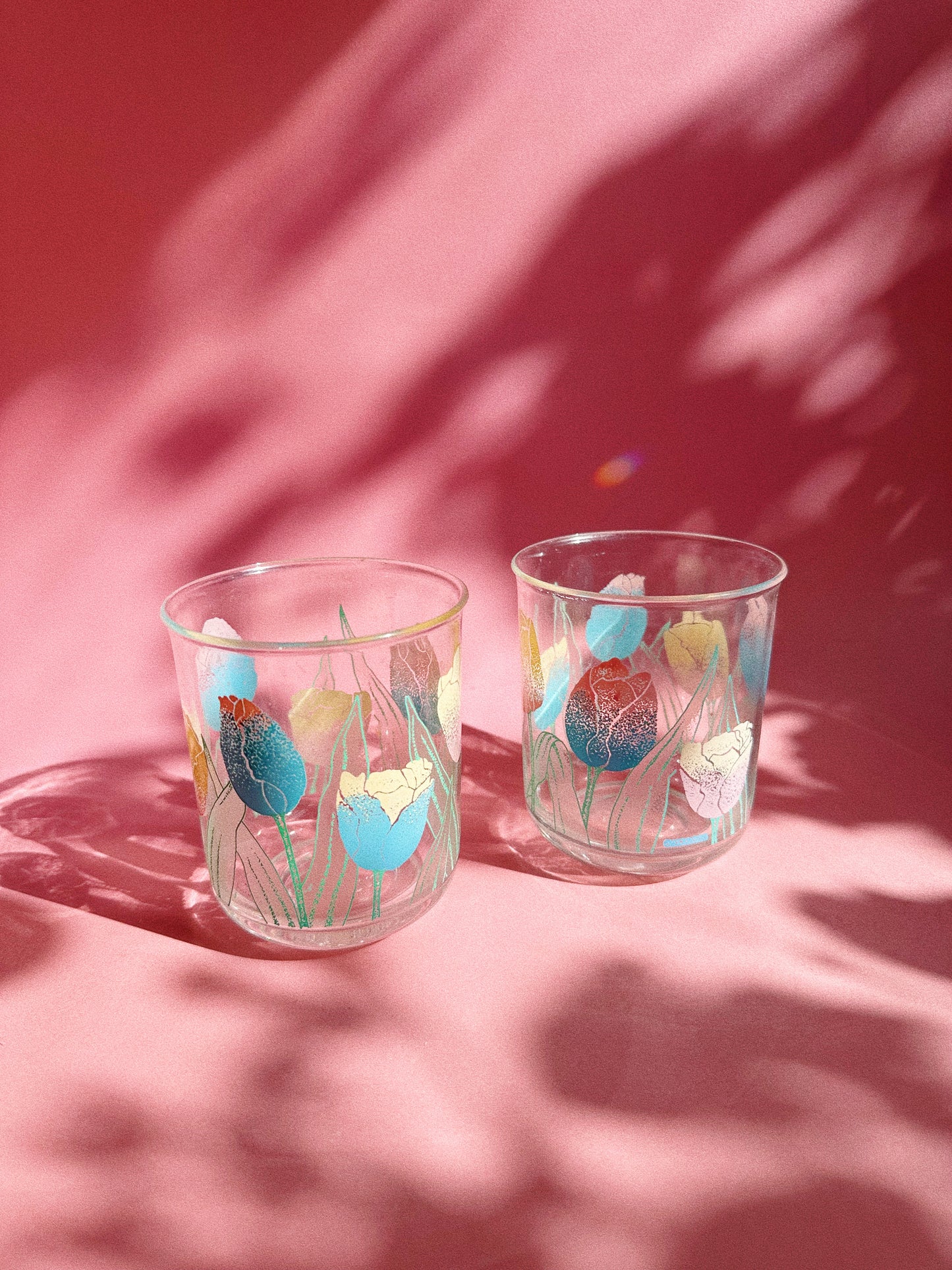 Vintage Short Culver Tulip Acrylic Tumblers