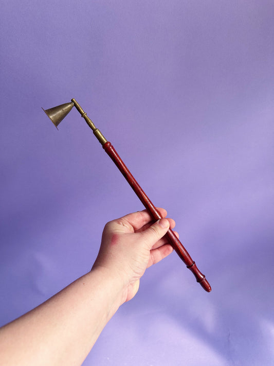 Brass & Wood Vintage Candle Snuffer
