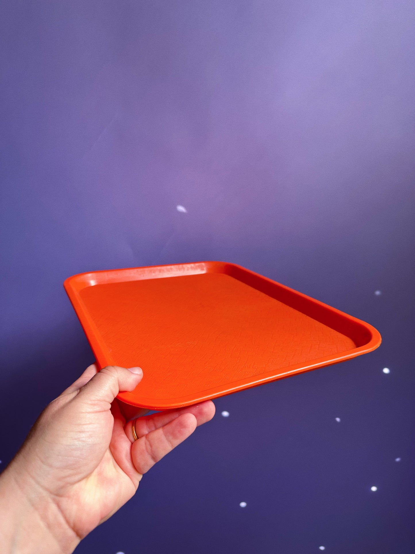 Vintage Anchor Food Service Orange Plastic Cafeteria Tray