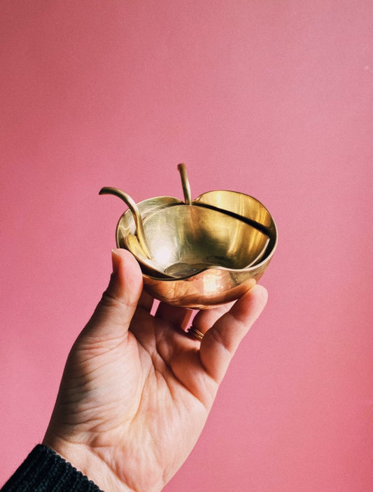 Vintage Nesting Brass Apple Dishes