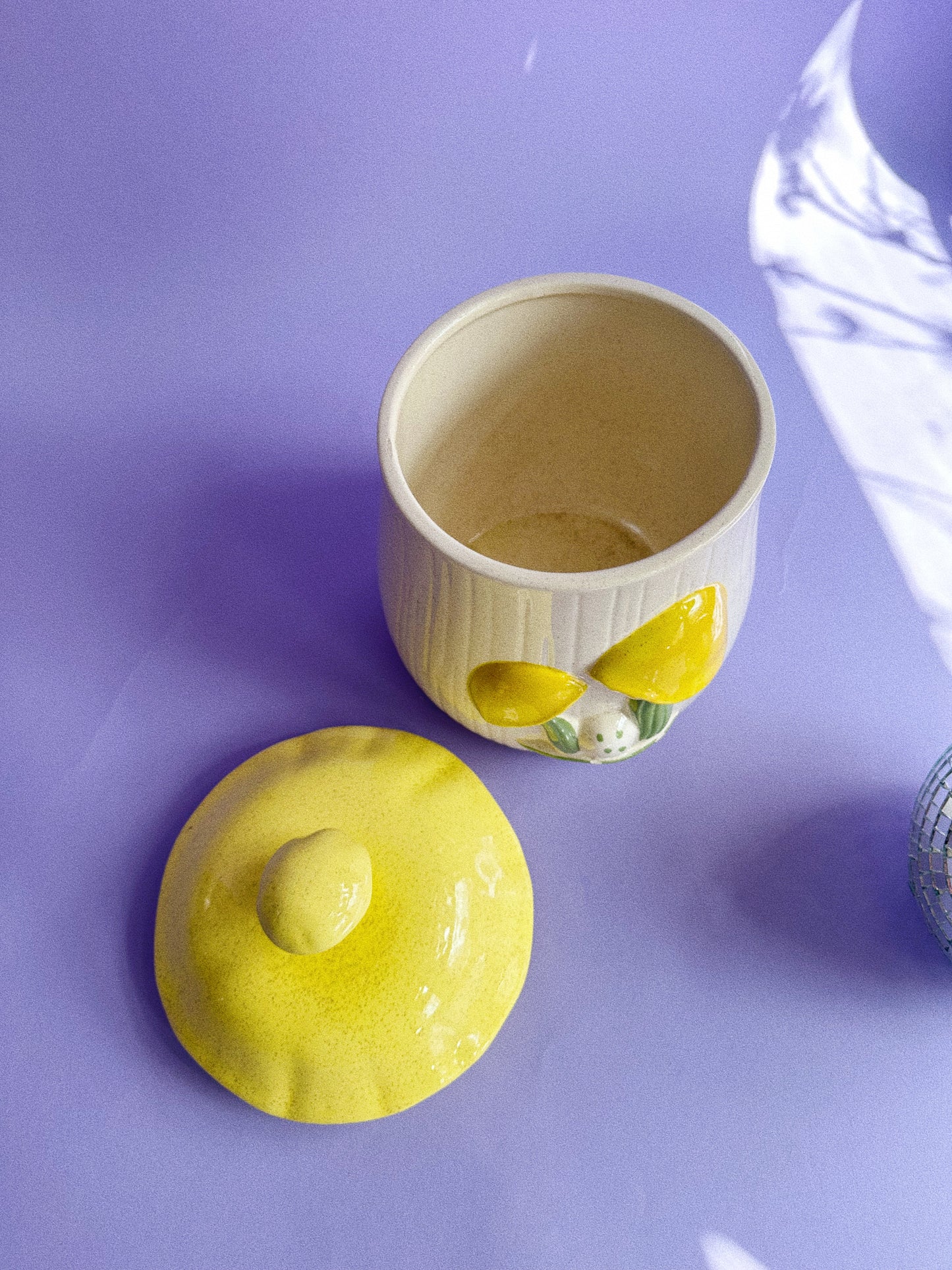 Vintage Arnels Ceramic Yellow Mushroom Canister