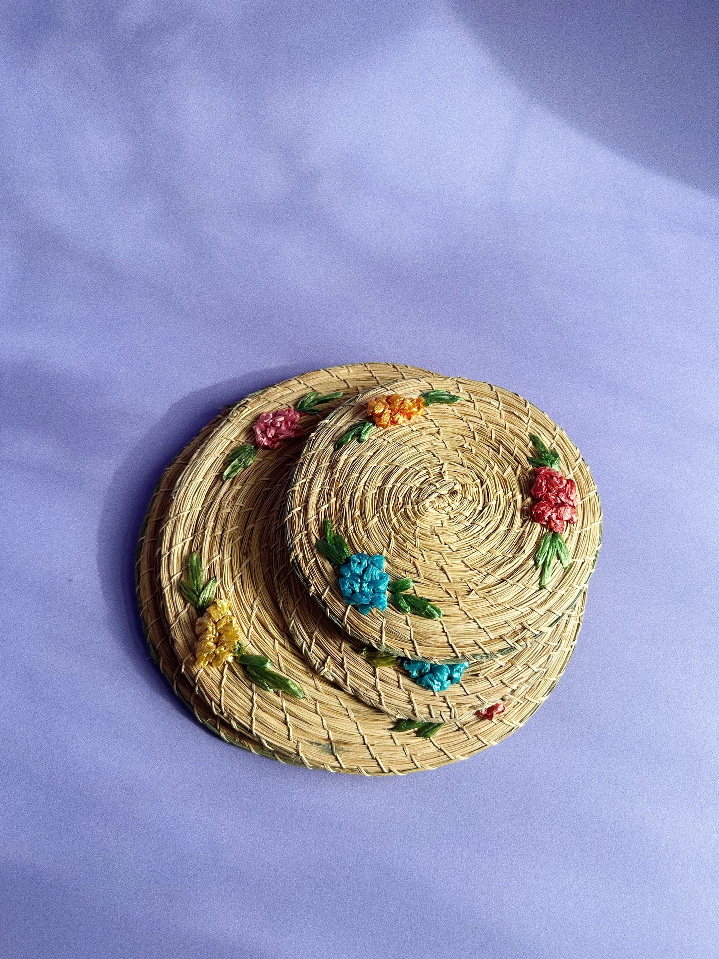 Vintage Woven Raffia Trivets / Coasters
