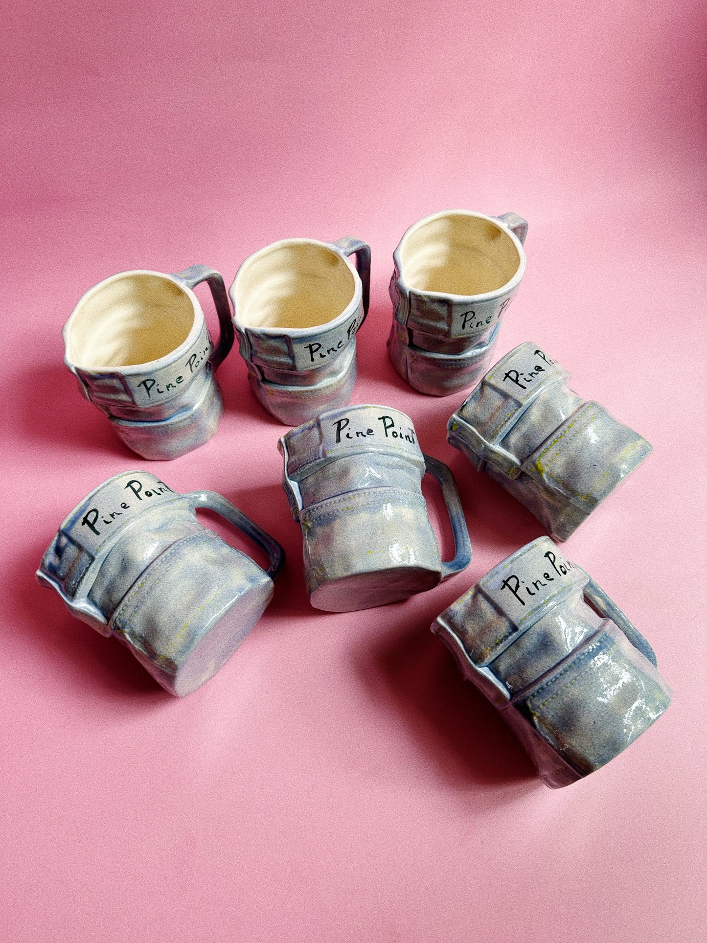 Vintage 1980’s Blue Jean Ceramic Mugs