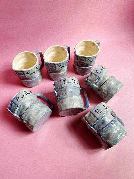 Vintage 1980’s Blue Jean Ceramic Mugs