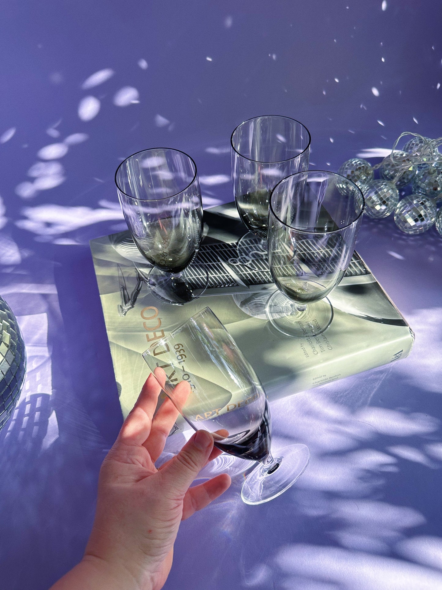 4 BelKraft Moonglo BK1 West German Contemporary Hand Blown Water Goblets