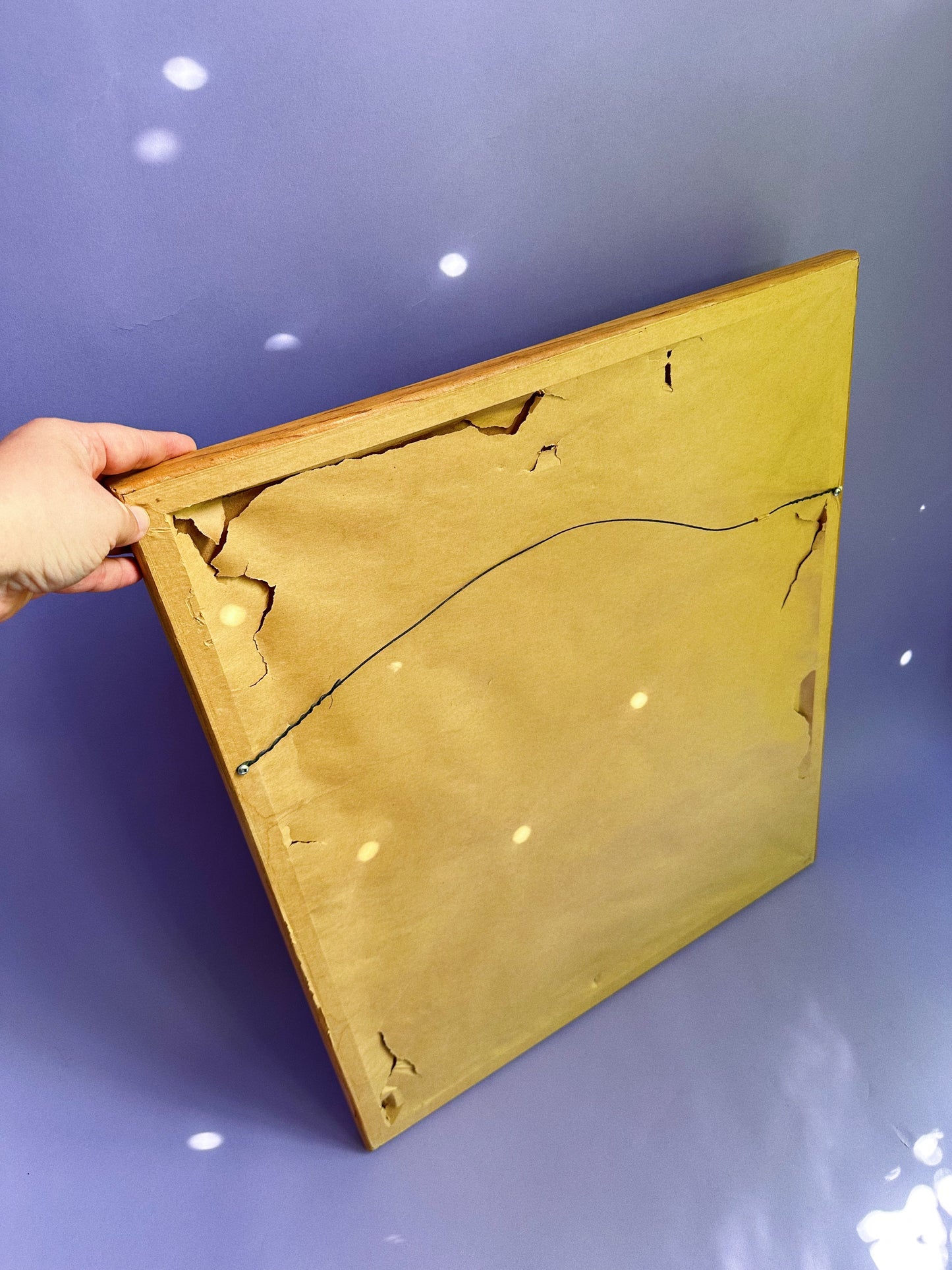 Vintage MCM 1970s Wood Framed Mandala Art Print