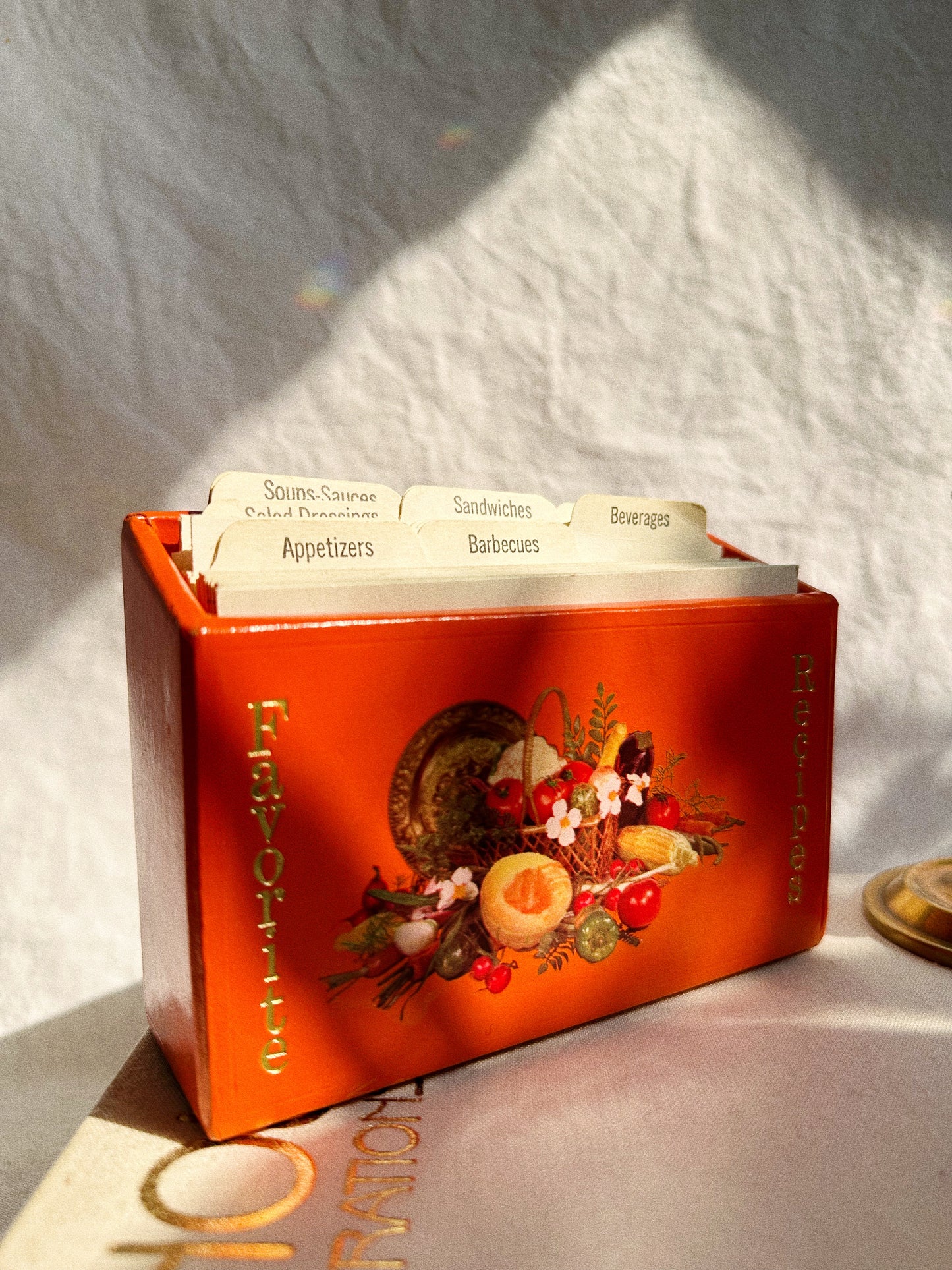 Vintage Orange Recipe Box