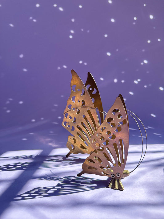 Pair of Vintage Brass Butterflies