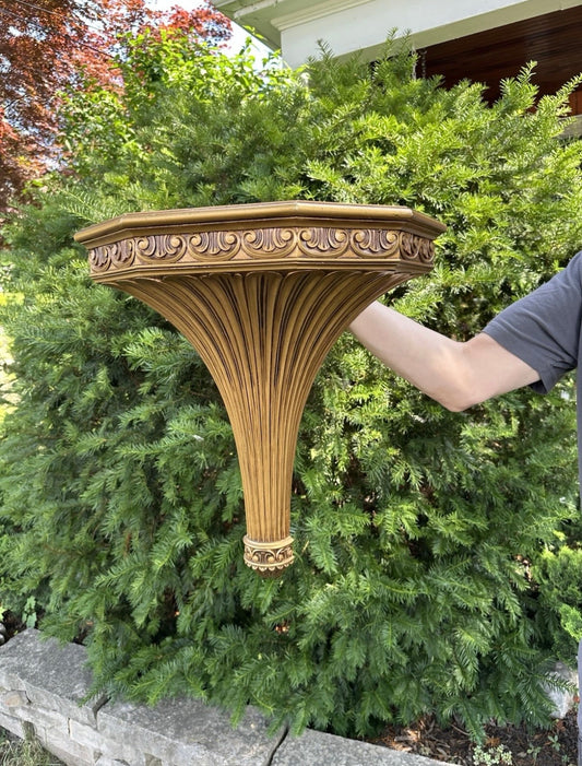 Vintage Very Large Beautiful Corbel Sconce Gilt Golden Wall Shelf