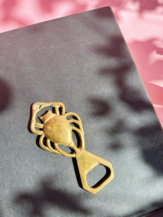 Vintage Solid Brass Crab Bottle Opener