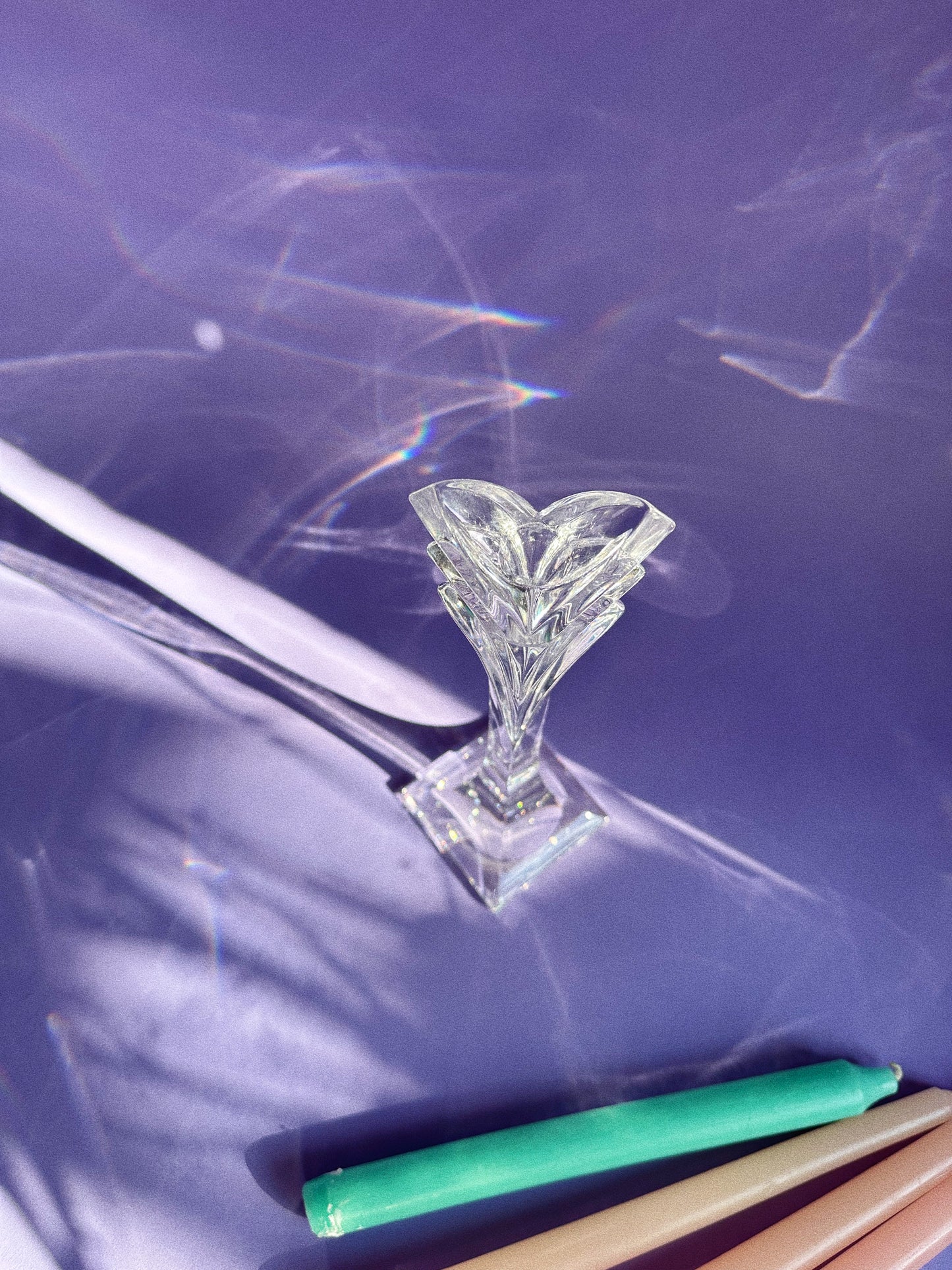 Vintage Mikasa Deco Heavy Crystal Candleholder