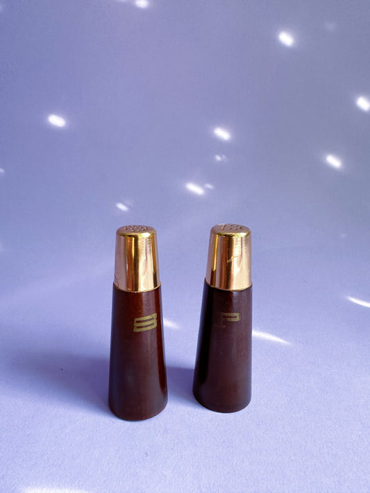 Small Vintage MCM Wood Salt & Pepper Shakers