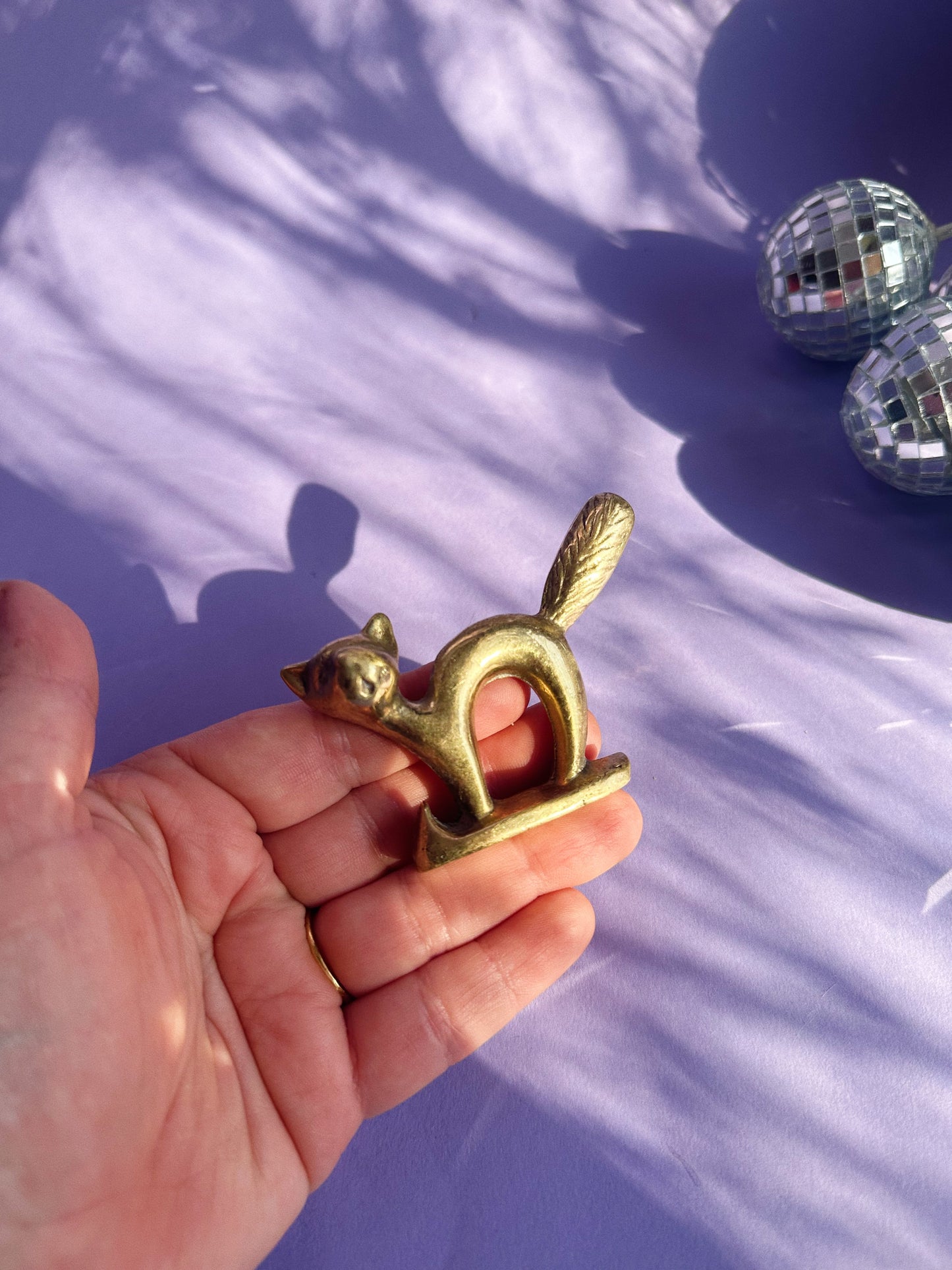 Vintage Heavy Solid Brass Cat Bottle Opener Ring Holder Canada