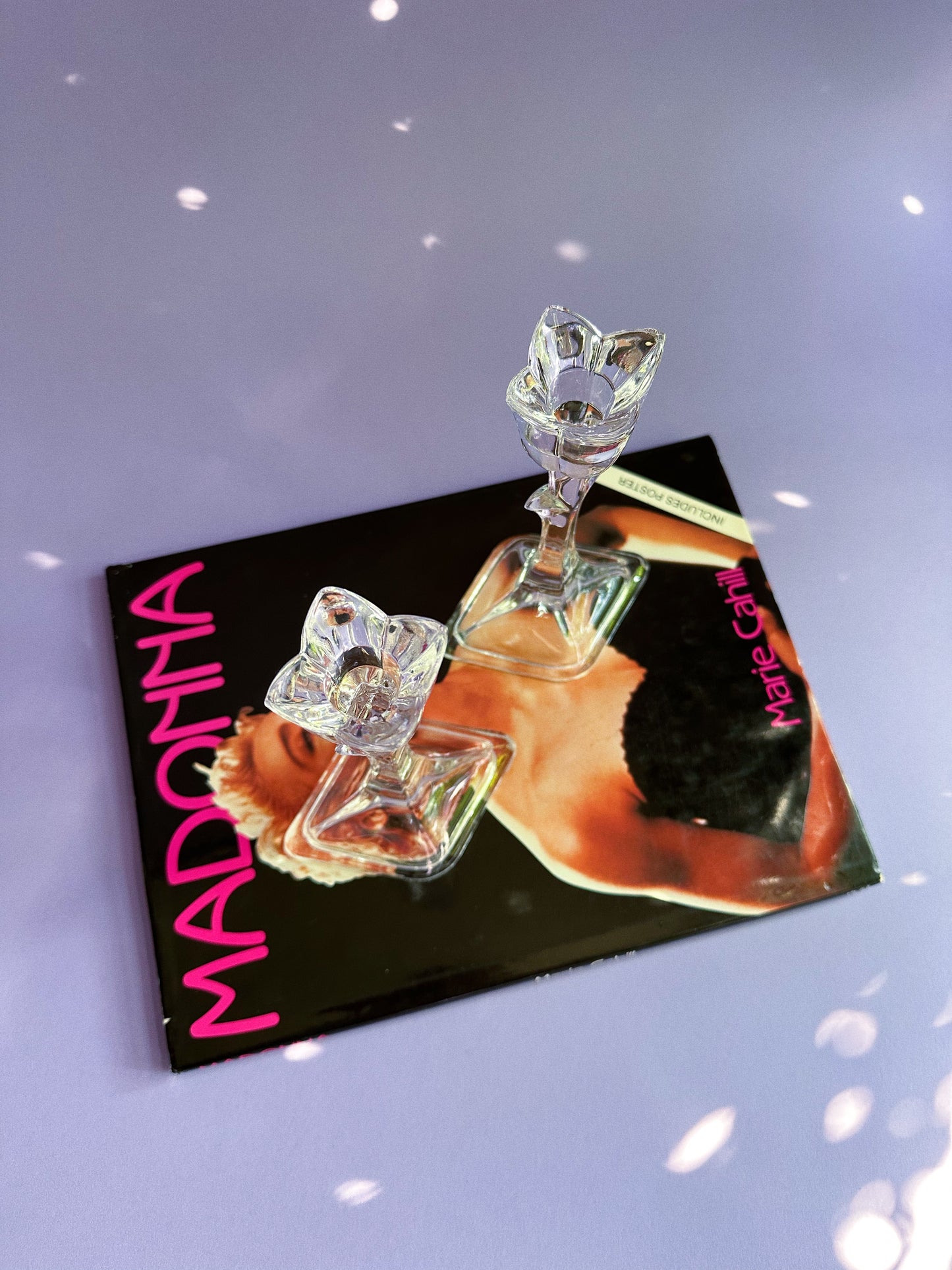 Vintage Crystal Tulip Candlestick Pair