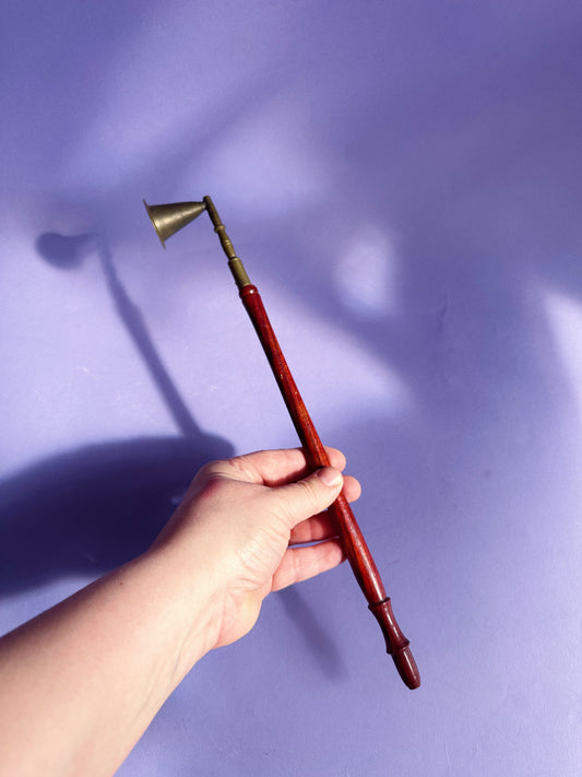 Brass & Wood Vintage Candle Snuffer