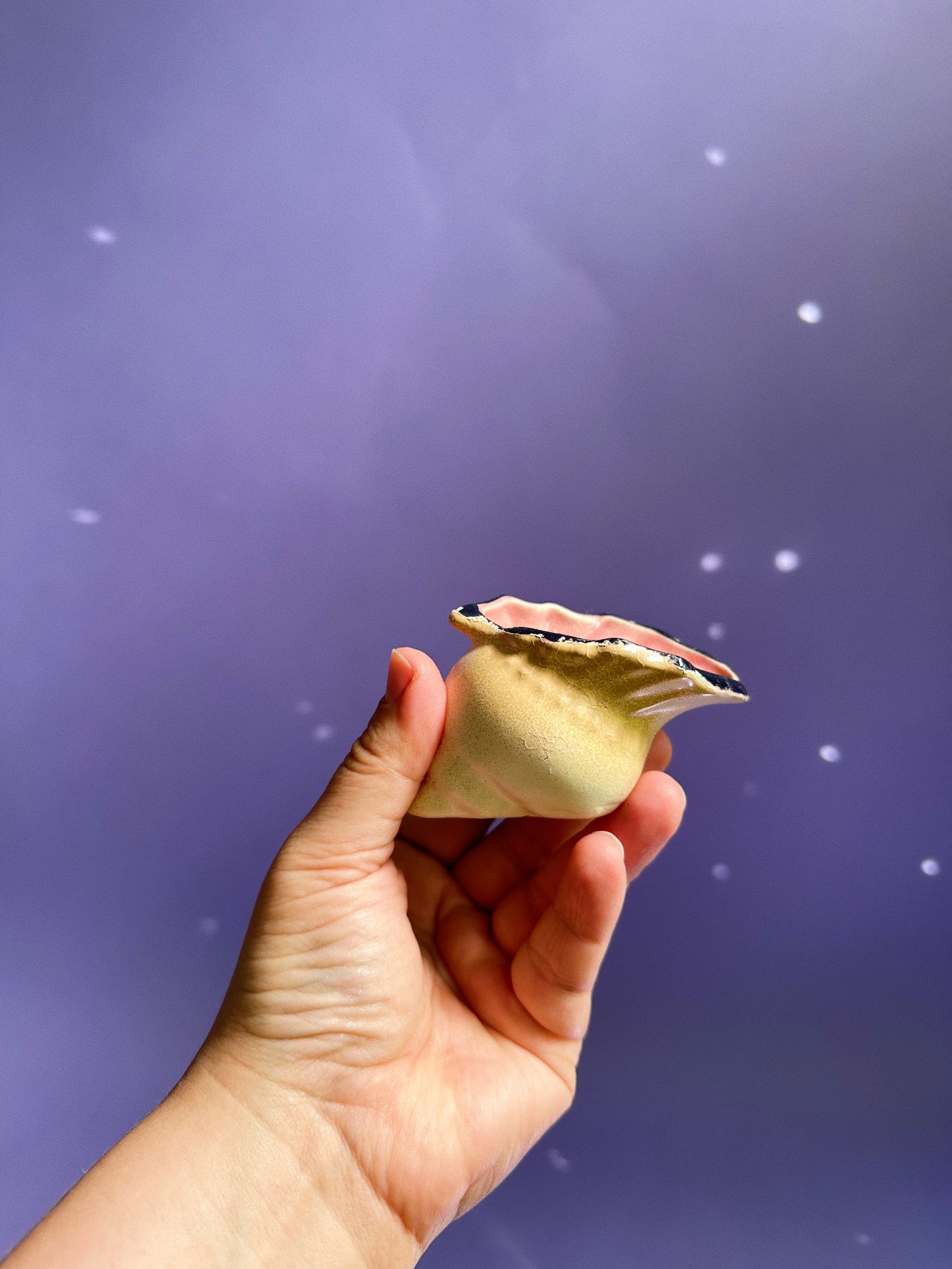 Vintage Ceramic Small Seashell Ring Dish