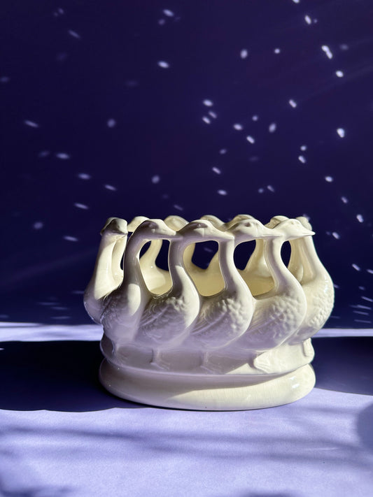 Vintage Lenwile Aradtt Flock Of Geese By Art Ware 12 Geese Large