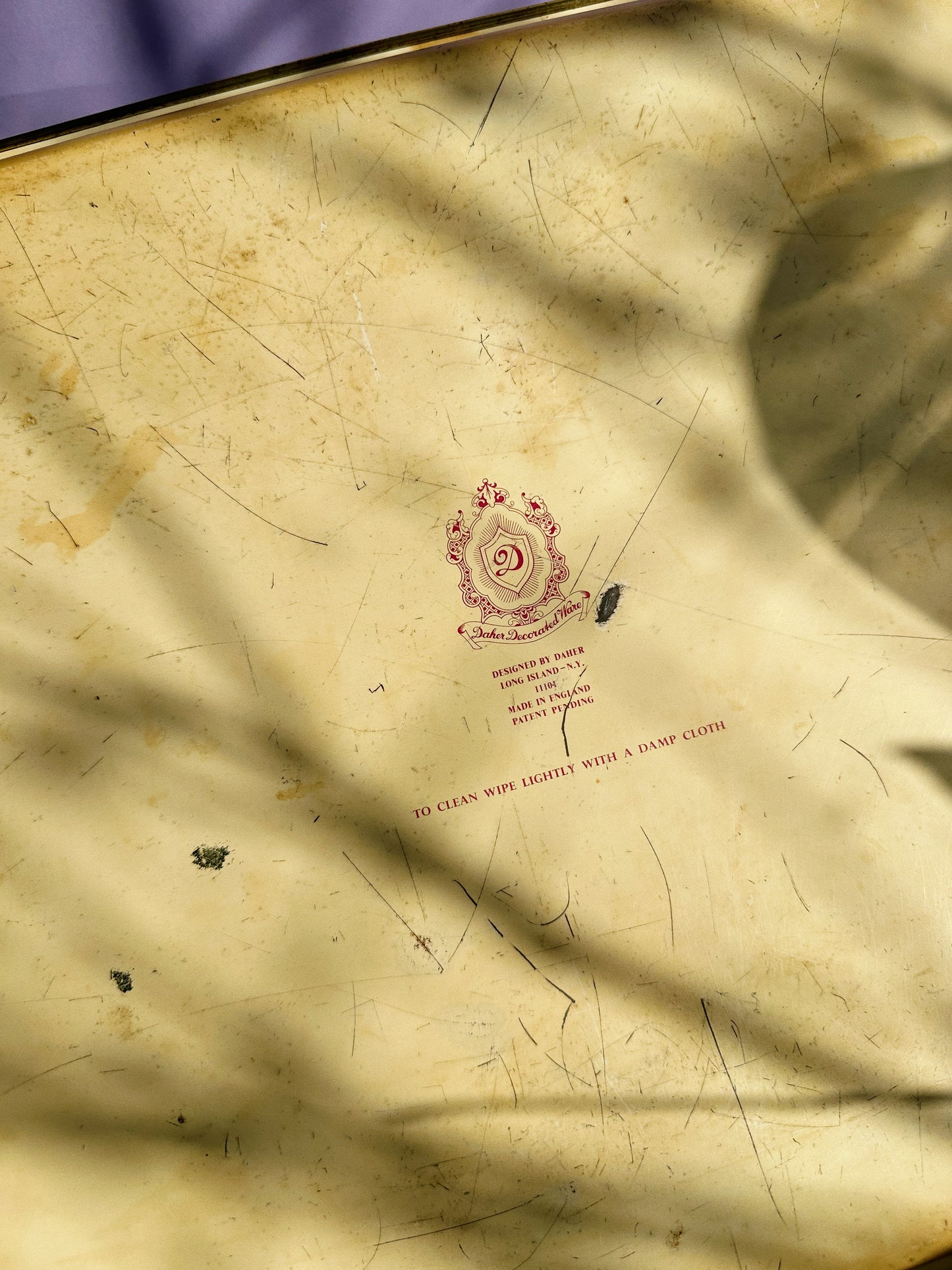 Vintage Daher England Metal Floral Tray