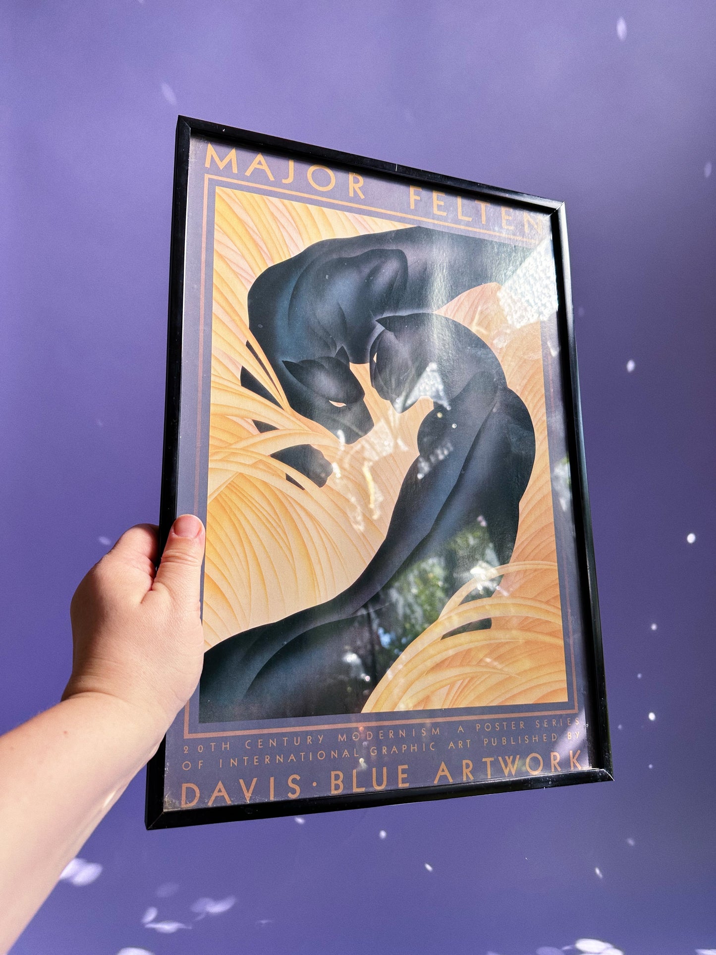 Black Panthers / Major Felten / Art Deco Big Cats Framed Print