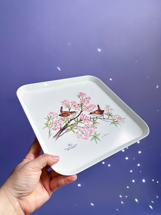 Vintage Wren Bird Melanine Tray / Platter