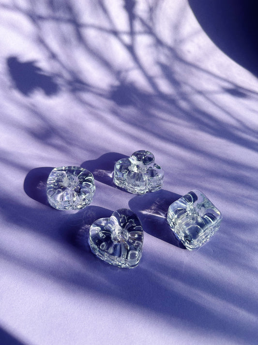 Vintage Card Deck Glass Tiny Taper Candle Holders