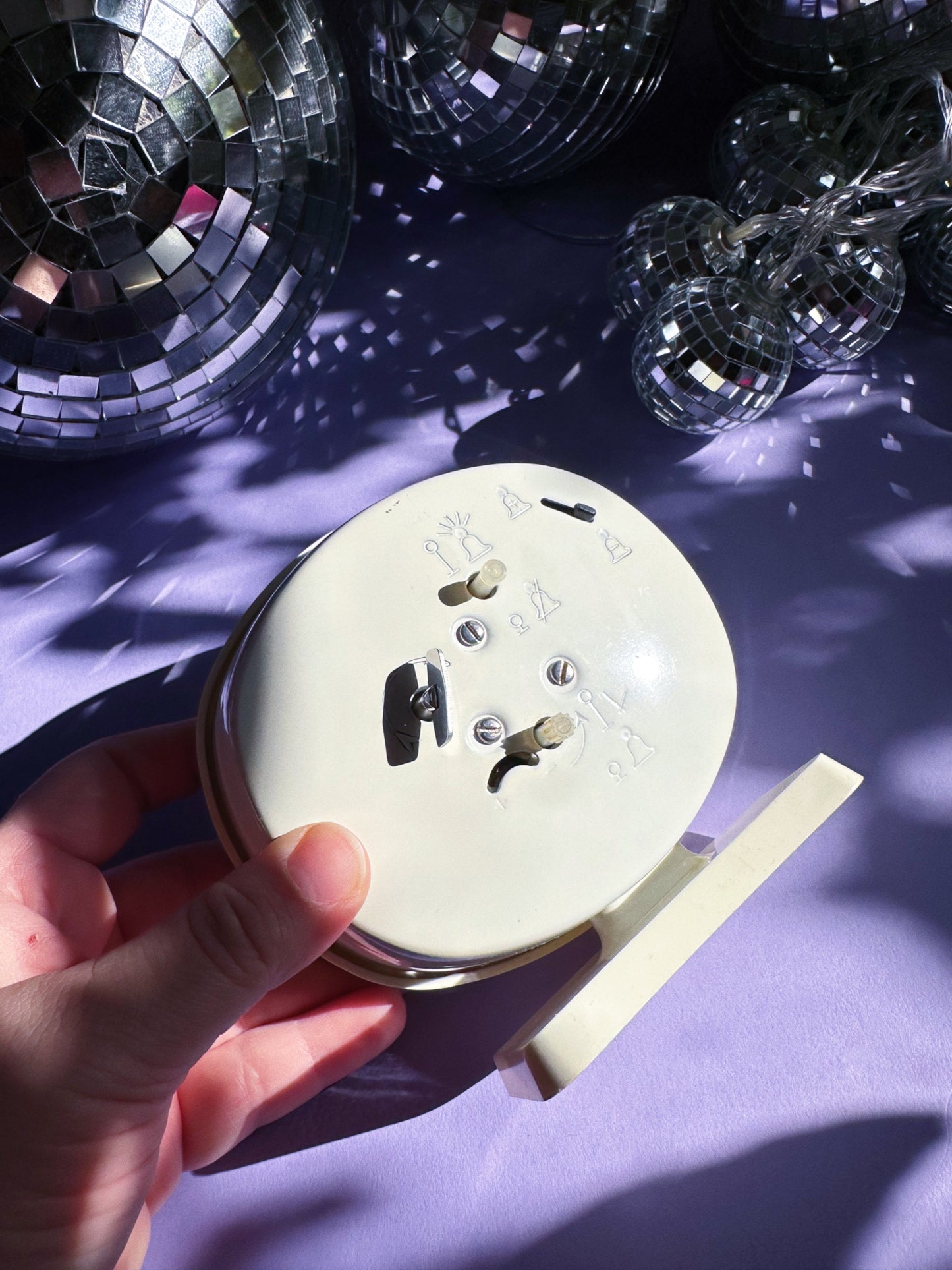 Vintage Westclox Wind-Up Alarm Clock w/ Floral Face Lady Ben